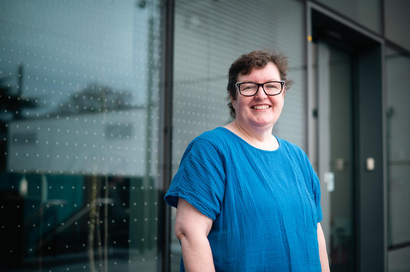 Jennie Botham Laboratory Technician stood in blue top